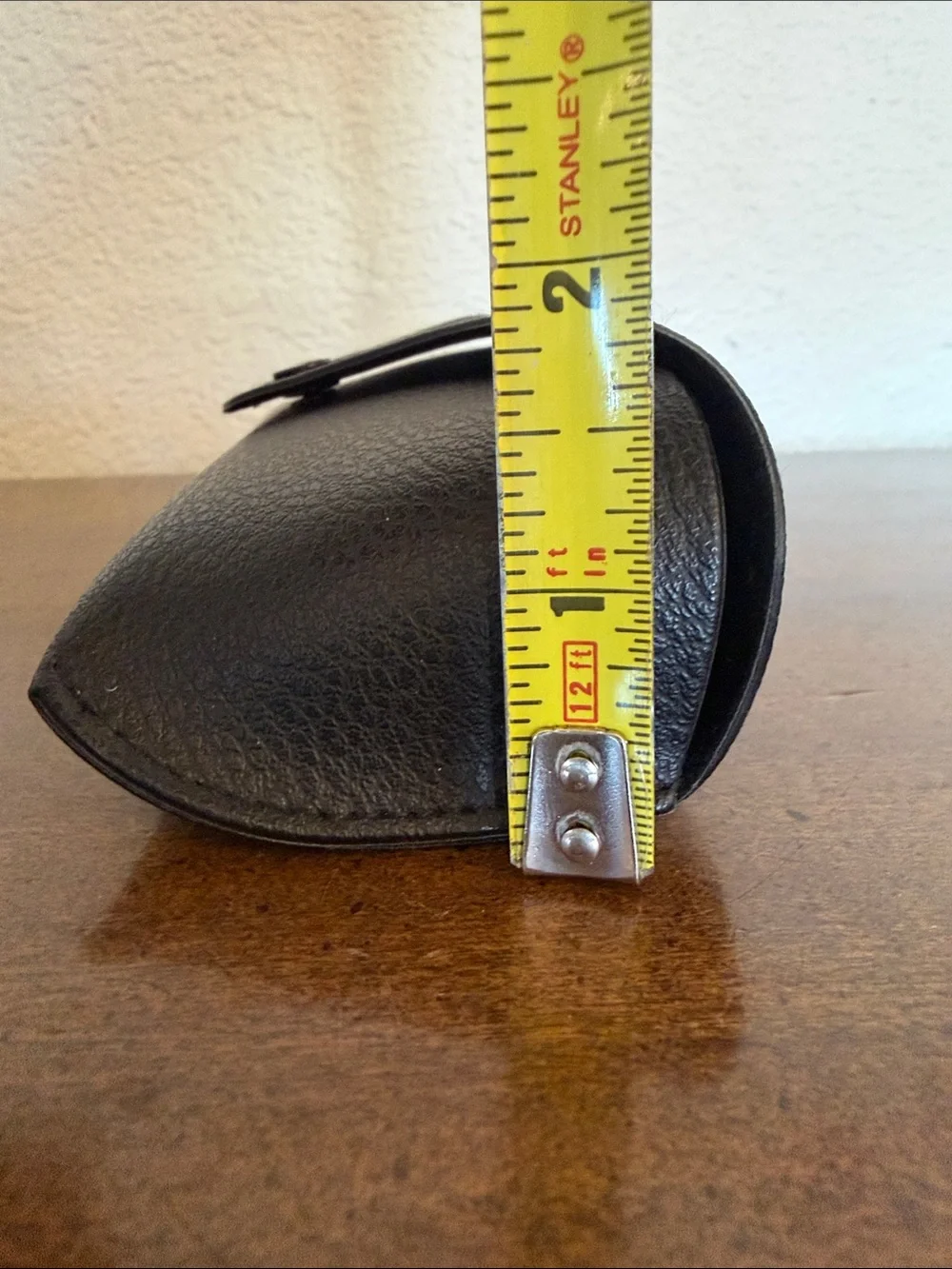 Ray-Ban Black Pebbled Leather Sunglasses Case Snap Close with Cleaning Cloth